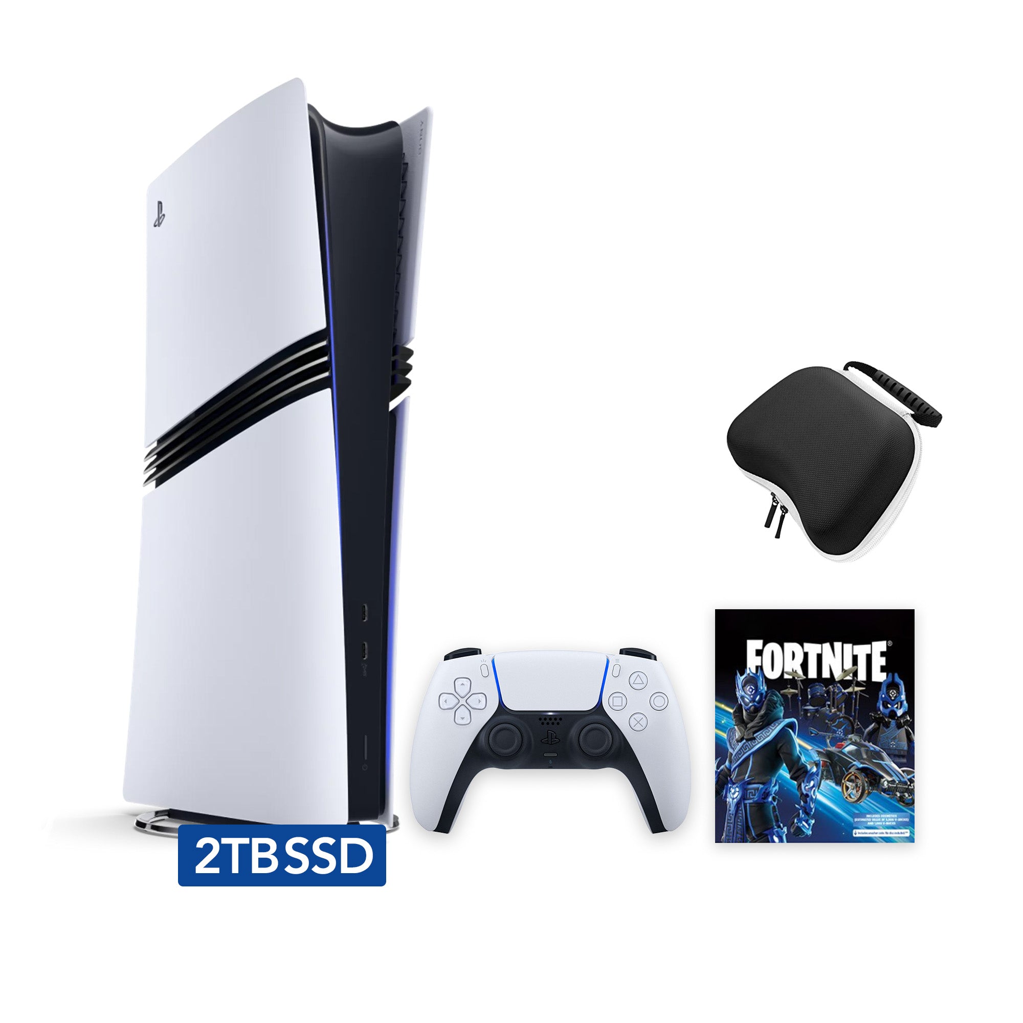 PlayStation 5 Pro Digital Edition Fortnite Cobalt Star Bundle and Mytrix Controller Case - White, Flagship Pro PS5 2TB PCIe SSD Gaming Console PlayStation 5 Pro Digital Edition Fortnite Cobalt Star Bundle and Mytrix Controller Case - White, Flagship Pro PS5 2TB PCIe SSD Gaming Console